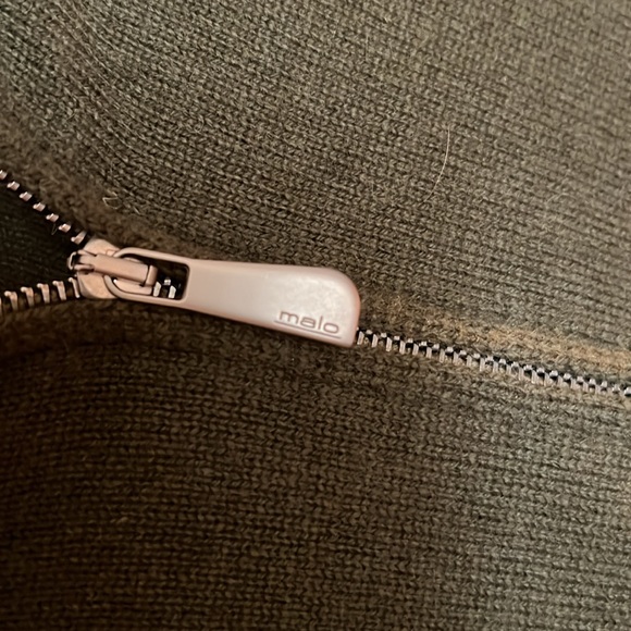 Malo EU size 52 like new green zip up sweater 100% cashmere - Picture 4 of 7